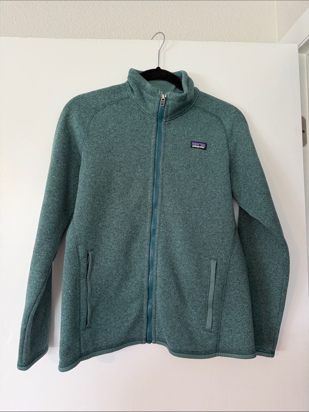 Youth XXL Patagonia Teal Green Full-Zip Fleece Jacket